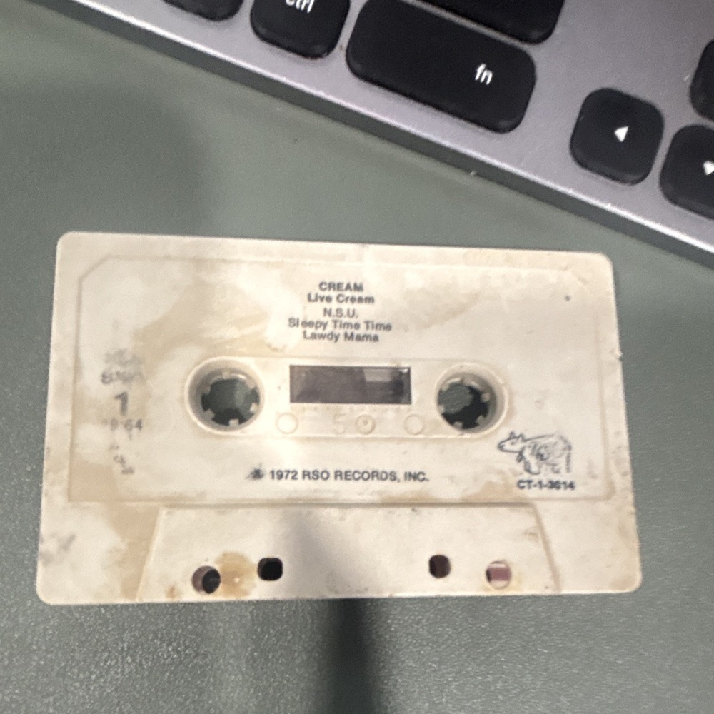 Cream - Live Cream Rock Cassette Album (1972) RSO Records CT-1-3014